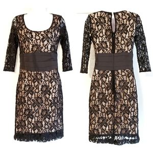 New York & Co Black Floral Lace Dress Size 2